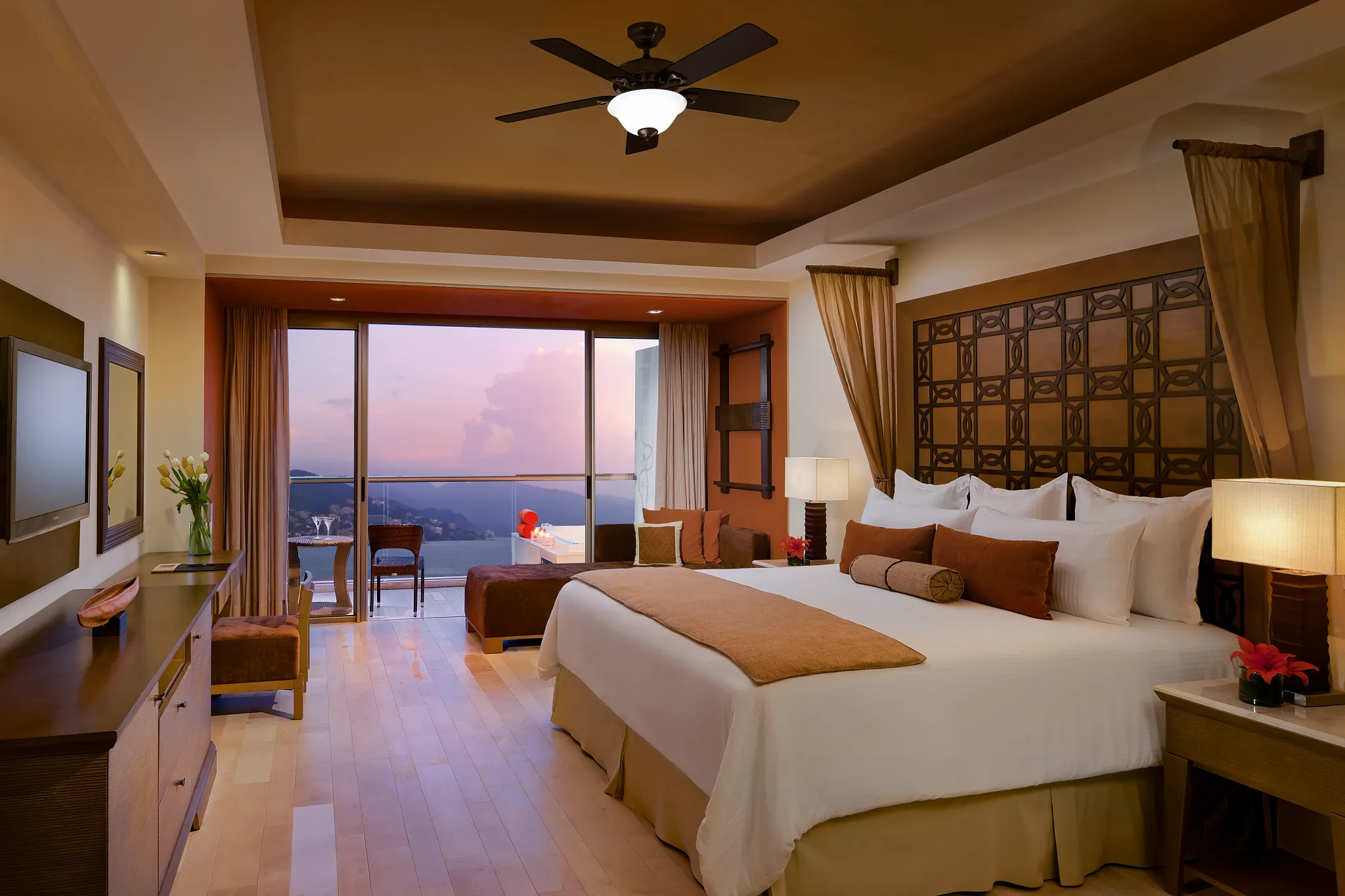 Preferred Club Junior Suite Ocean View King with balcony at Dreams Vallarta Bay Resort & Spa.
